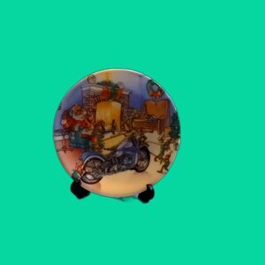 Vintage Harley Davidson Christmas Collection Miniature Plate Ornament